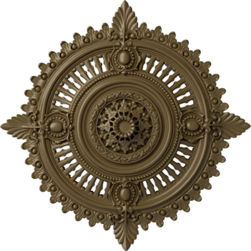 Image of Ekena Millwork CM29HYMMF Cm29Hymmf Jaylynn Ceiling Medallion, 29-1 /8 inch X 1-1 /4 inch X 4 inch, Mississippi Mud