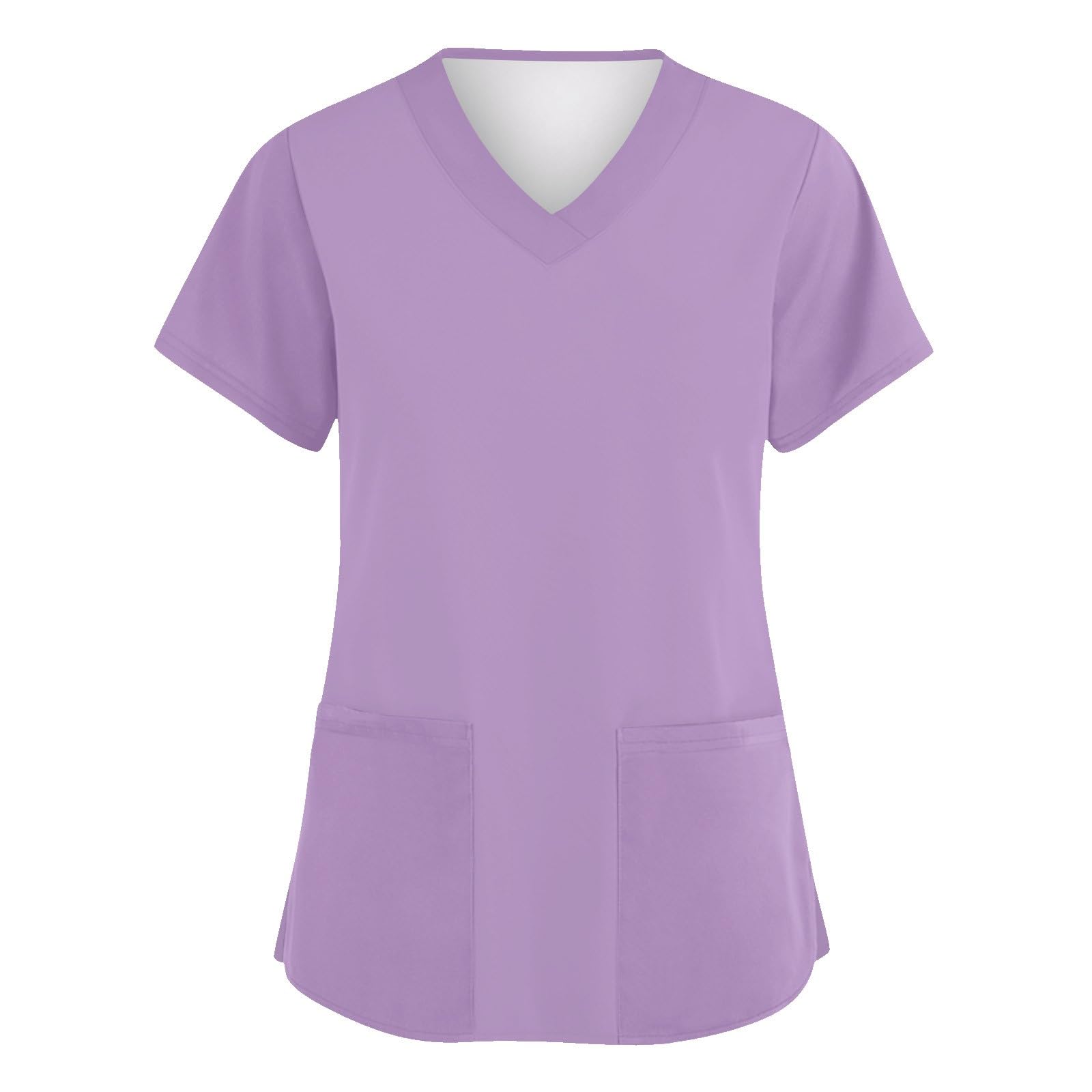 FONMA Scrub Tops for Women V Neck Stretch Shirts with Pockets Nurse Uniform