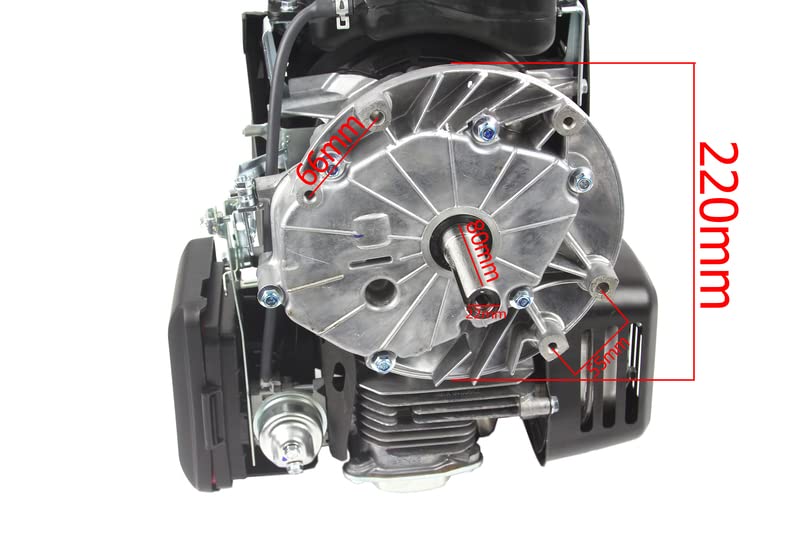 Motor de combustión de 4 tiempos 173 cc 6 CV Gasolina 3,2 kW 9 NM 2500 RPM Eje vertical Diámetro 22,2 mm para cortacésped 4T
