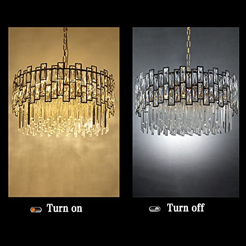 Wabon Modern Crystal Chandelier, Pendant Ceiling Lights Fixture Contemporary Round Raindrop Chandelier Light For Living Room, Dining Room, Foyer #TOP5