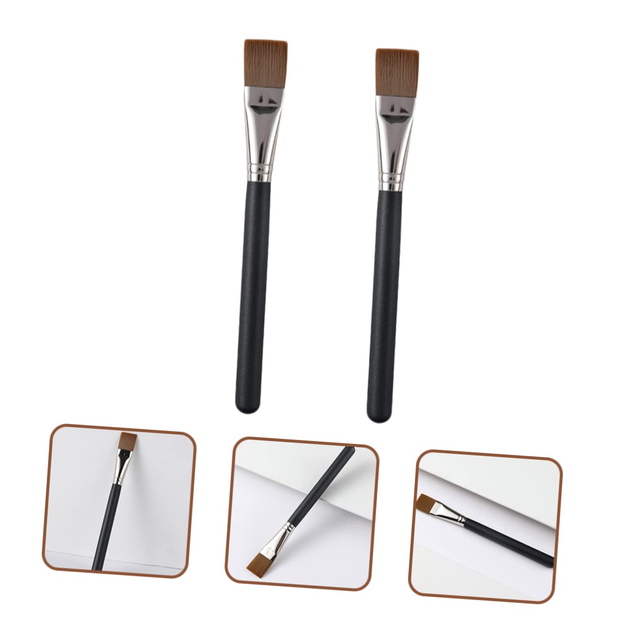 FOMIYES 5 Set Di Pennelli Per Maschera Viso Applicatori Per Il Trucco Set Di Pennelli Per Fondotinta Formato Da Viaggio Strumento Per La Della Pelle 2 Pezzi * 5