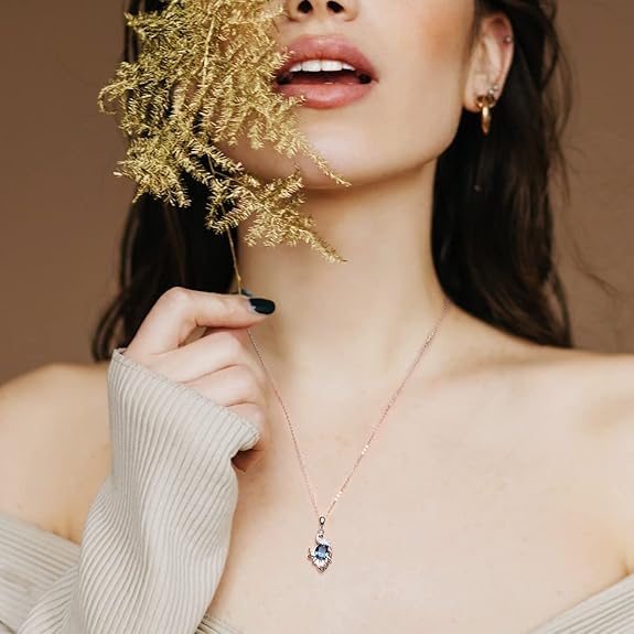 Image of 925 Sterling Silver Cubic Zirconia Crystal Peacock Necklace Gift For Self, Necklace For Girls With Message Card