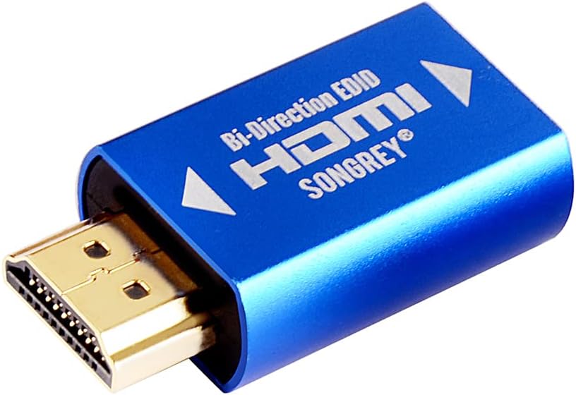 HDMI EDID Emulator 1080P Passthrough 4th Generation Aluminum Fit Headlesskeep for Video Splitters Switches Extenders Pass-Through Adapter Male to Female Coupler Dummy Plug (HDMI 1920x1080)