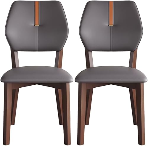 Miniatura 17 de YVYKFZD Juego de sillas de comedor de madera maciza, silla de comedor de cuero, sillas de cocina sin brazos con respaldo, silla tapizada para sala