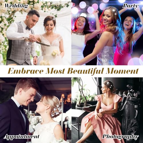 Hanyousheng 20 Stück Haarschmuck Hochzeit Set, Braut Hochzeit Haarnadeln, Blumen Perlen Hochzeit Haarschmuck, U-Förmig Strass Haarnadeln, Brautperlen Haarnadel, für Hochzeit und Kommunion Party