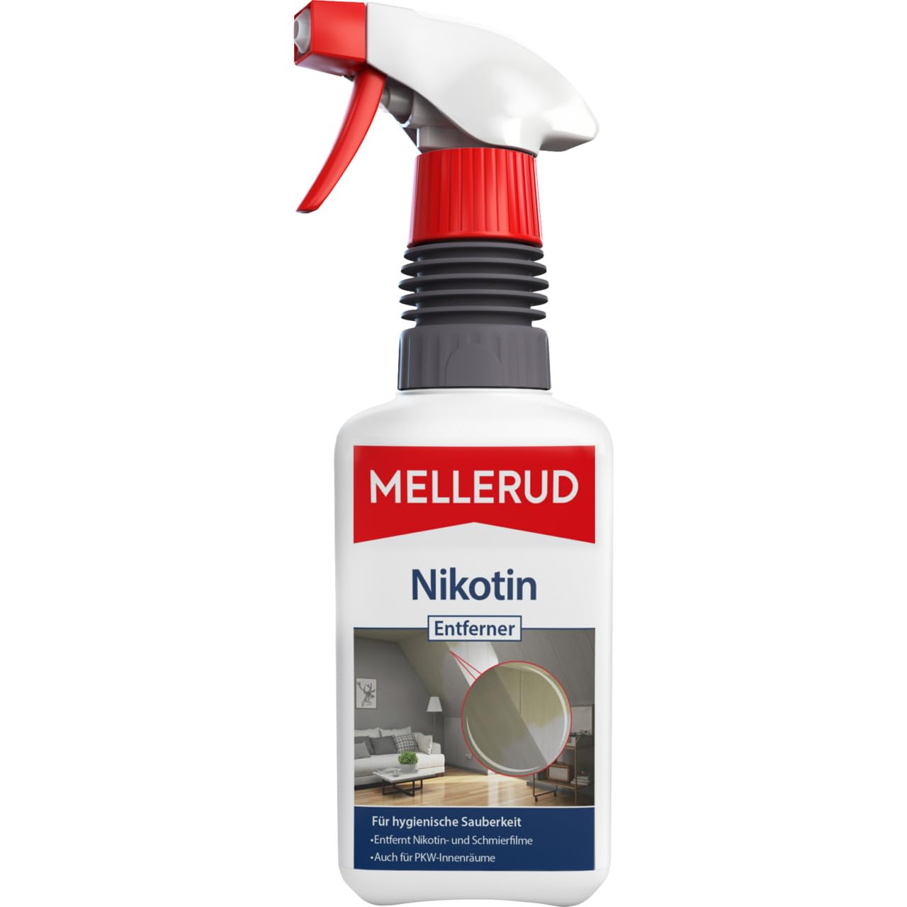 MELLERUD Nikotin Entferner | 1 x 0,5 l | Effizientes Mittel gegen hartnäckige Verschmutzungen auf Allen Oberflächen