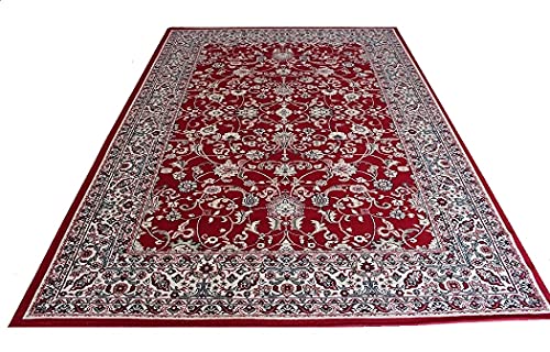 Teppich Klassiker orientalisch 200x300 cm ,100% Wolle, rot, beige. (200 x 300 cm, Rot) – Bild 3