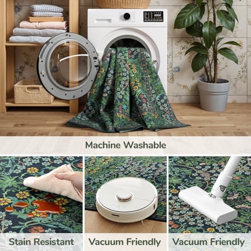 31% Off Lessymo Floral Vintage Washable Rug 8x10 - Code 4M624SN5