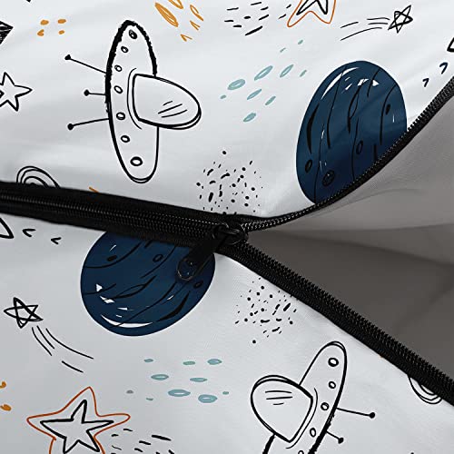 Bolsa de dormir para niños, niños y niñas, diseño de nave espacial, ligera, cálida, portátil, impermeable, resistente al frío para camping y senderismo miniatura 5