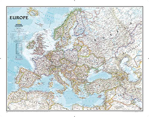 National Geographic: Europe Classic Wall Map - Laminated (30.5 x 23.75 inches) (National Geographic Reference Map)