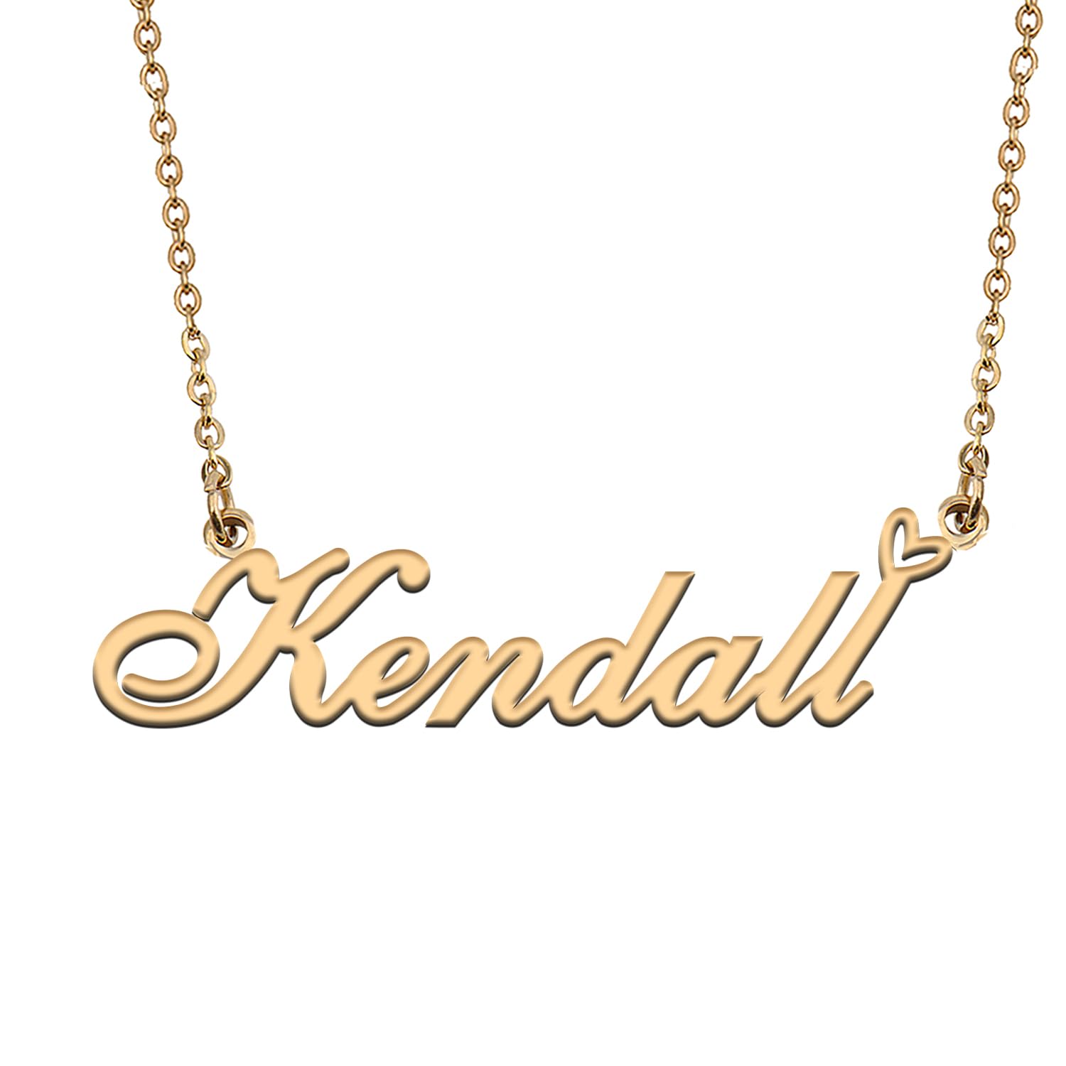 HUAN XUNCustom Personalized Name Necklace for Women 18K Gold Plated Stainless Steel Initial Pendant Jewelry Gift for Mother Day Birthday Christmas, 16"