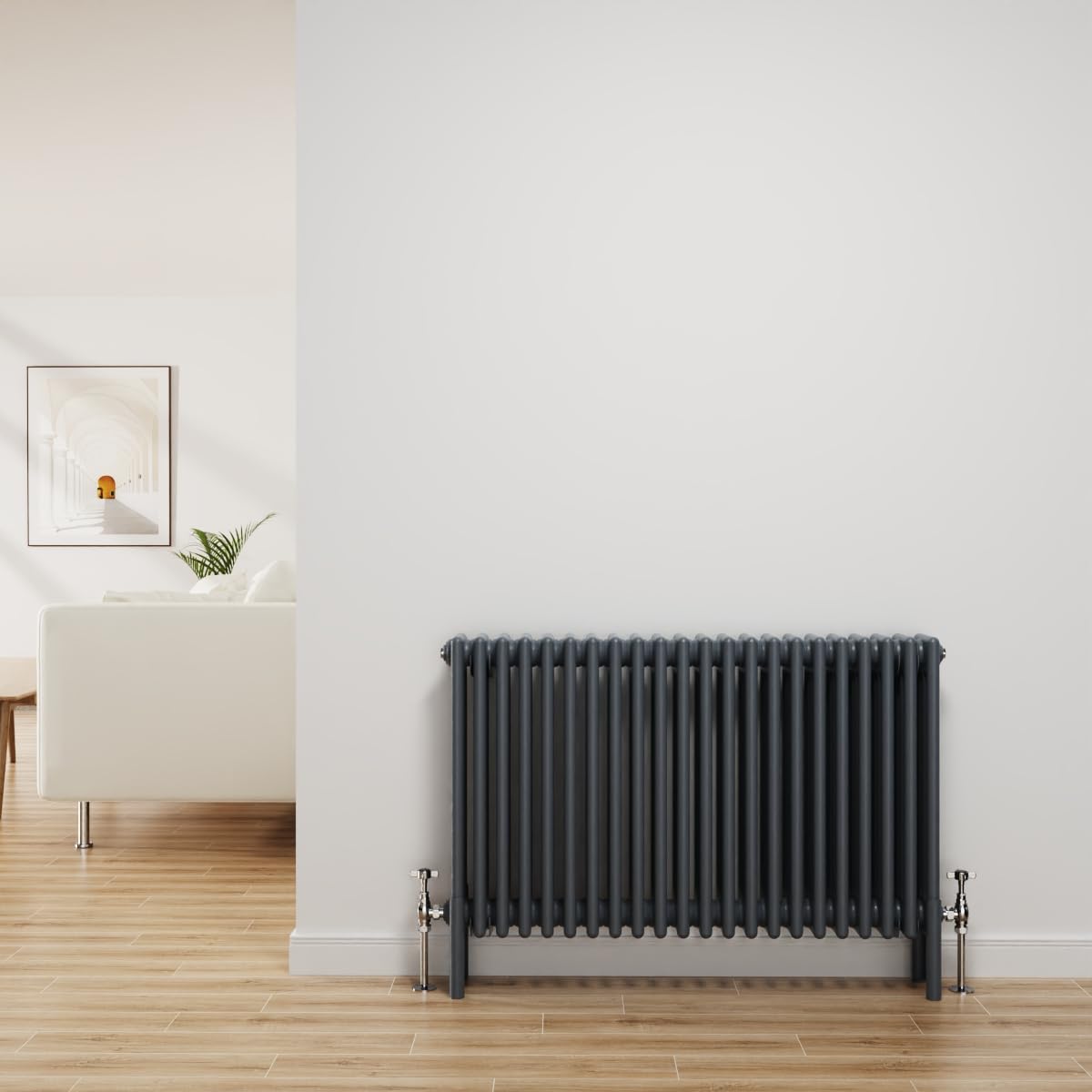 NRG Traditional Radiator Anthracite 4 Column Horizontal 600x1010mm