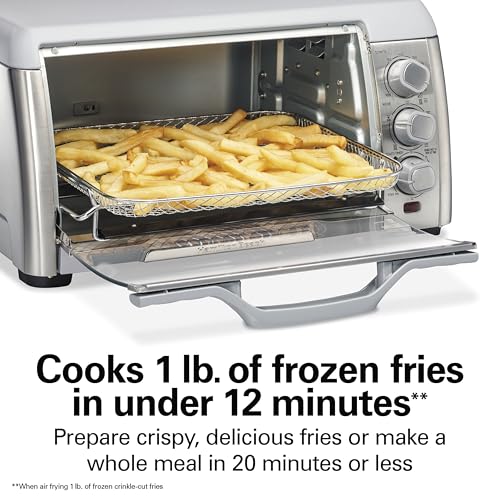 Hamilton Beach Quantum Toaster Oven Air Fryer Combo With Large Capacity, Fits 6 Slices Or 12&rdquo; Pizza, 5 Functions for Convection, Bake, Broil, Stainless Steel (31350)