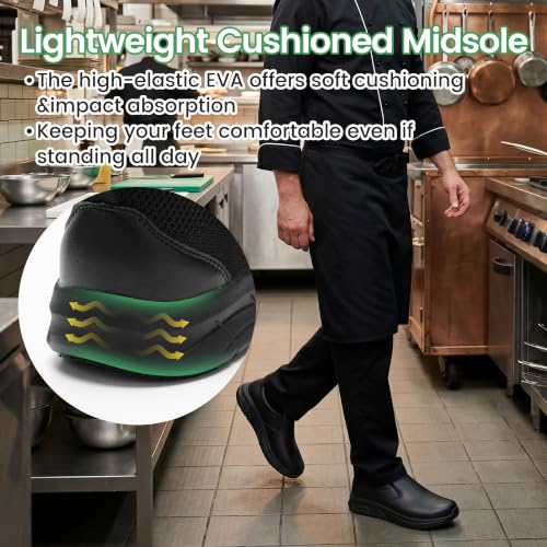 Image of Hands Free Non Slip Work Shoes for Men & Women Waterproof Leather
