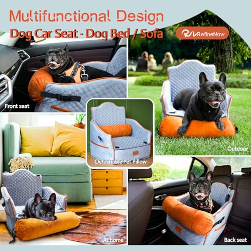 Dog Car Seat for Small Dogs,Premium Dog Booster Seat for Medium Dogs Under 30lbs,Pet Car Seat Travel Bed with Dog Pillow and Waterproof Pad,Detachable and Washable,Memory Foam Filling(Grey) Dog Car Seat for Small Dogs,Premium Dog Booster Seat for Medium Dogs Under 30lbs,Pet Car Seat Travel Bed with Dog Pillow and Waterproof Pad,Detachable and Washable,Memory Foam Filling(Grey)