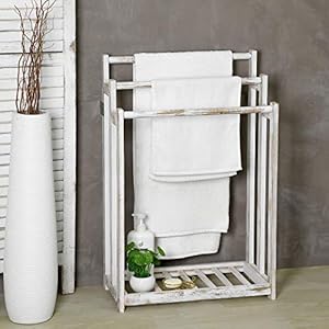 Mygiftshabbywhitewashedwoodfreestanding3bartowelrackholderwithbottomstorageshelflaundryandbathroomtoweldryingrack Urban Country Home Decor Mygift shabby whitewashed wood freestanding 3 bar towel rack holder with bottom storage shelf laundry and bathroom towel drying rack urban country home decor