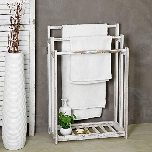 Mygiftshabbywhitewashedwoodfreestanding3bartowelrackholderwithbottomstorageshelflaundryandbathroomtoweldryingrack Urban Country Home Decor Mygift shabby whitewashed wood freestanding 3 bar towel rack holder with bottom storage shelf laundry and bathroom towel drying rack urban country home decor