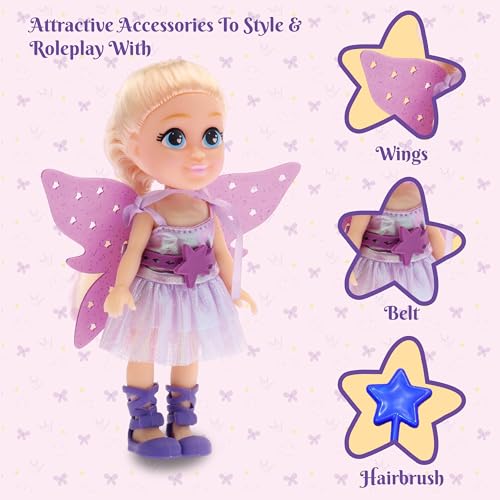 Image of Li'l Diva Fairy Twinkle 6 inch Doll|India's First Preschool RolePlay Pretend-Play Doll with Accessories|Birthday Gift|Toy Dolls for Girls 3+|Movable Arms & Legs|Beautiful Dress|Elegant Eyes|Soft Hair Play