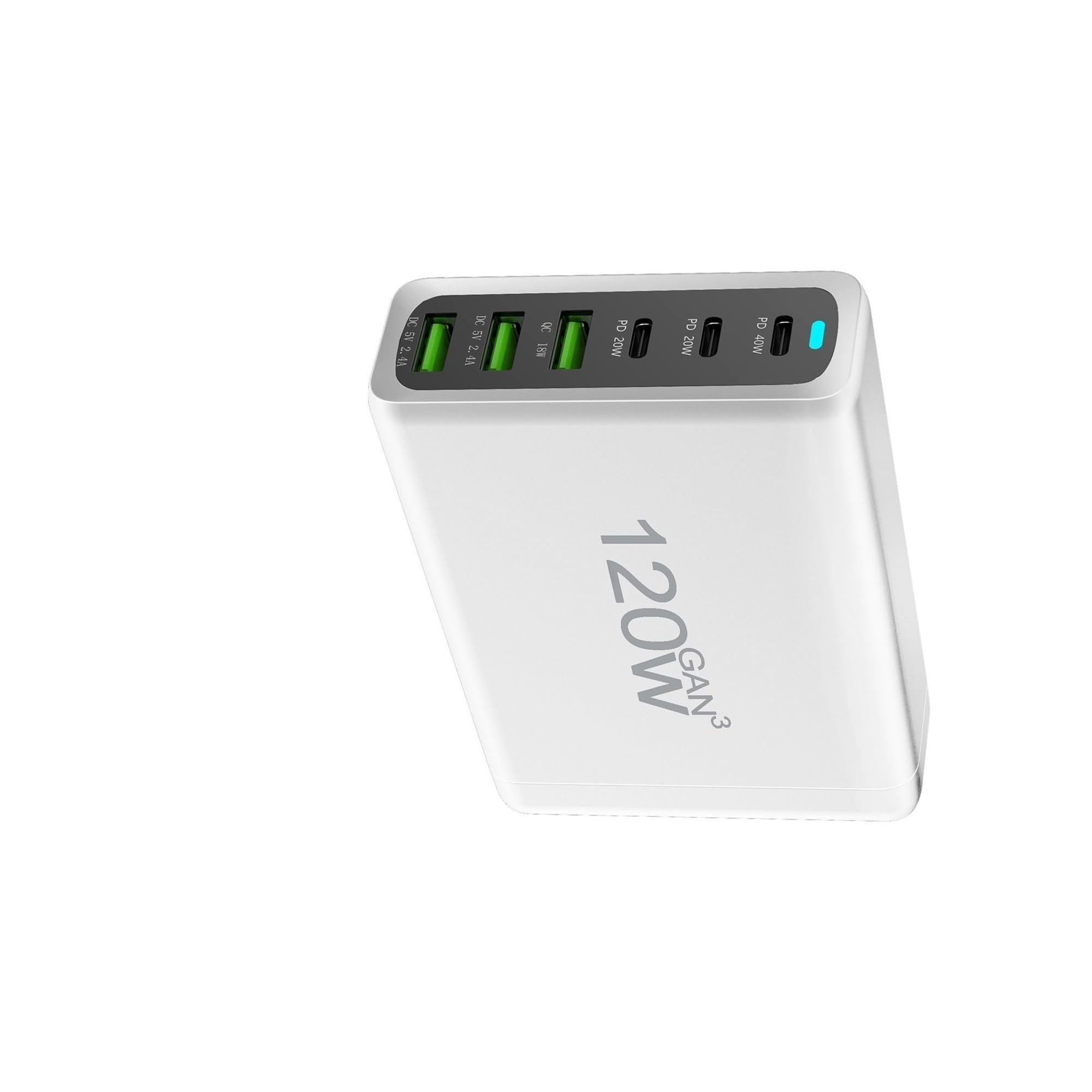 Caricatore USB C, Caricatore 100W 120W 200W Caricatore PD USB tipo C a 6 porte Caricatore rapido USB 3.0 tipo C Caricatore rapido for telefono cellulare, Veloce, Efficiente e Versatile
