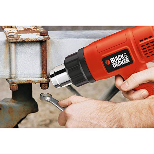BLACK+DECKER Corded Heat Gun,1750W, Dual Temperature Modes, Ergonomic, Lightweight, for Paint Stripping, Varnish & Adhesive Removal, Durable Construction, Orange/Black - KX1650-B5
