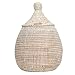 YAADU Cestino intrecciato con coperchio – Cesto portaoggetti, per coperte e giocattoli, cesto africano, cesto della biancheria, cesto porta asciugamani, scatola portaoggetti, cestino decorativo, immagine