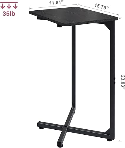 Miniatura 3 de NEFROM - Mesa auxiliar en forma de C, mesa auxiliar pequeña para sofá, mesa de sofá para sala de estar, dormitorio, mesita de noche ET-X-BKW1