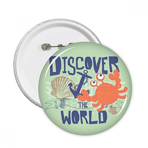 Pins crabe bouton rond XXL pour personnaliser un sac de plage