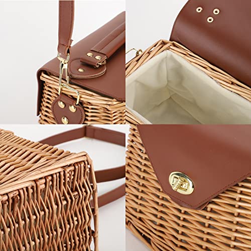 Bolso tejido de mimbre YAHUAN para mujer miniatura 6