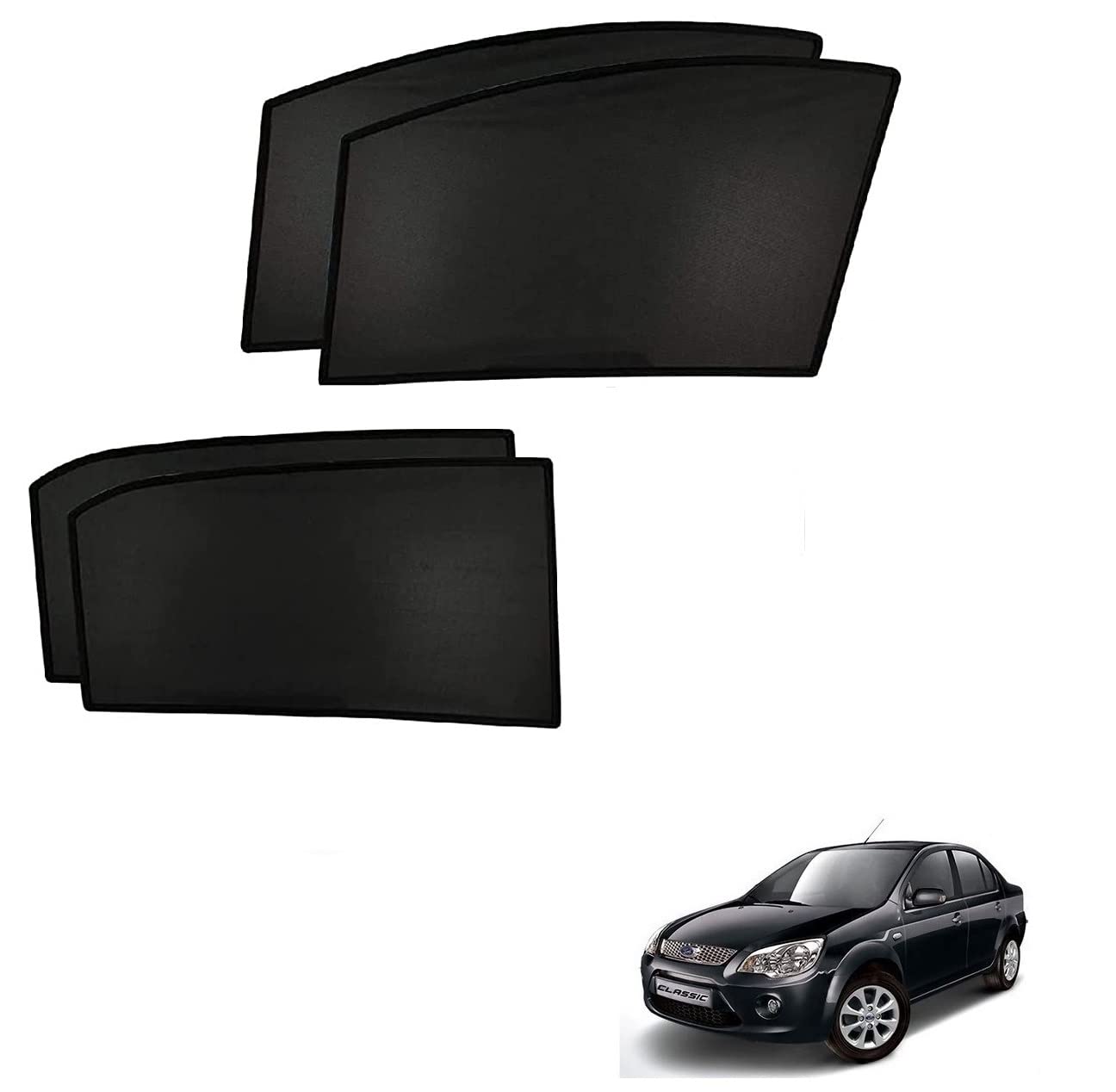 Kozdiko Custom Fit Car Sun Shades Fix Non Magnetic Curtains Mesh Compatible for Ford Fiesta Classic