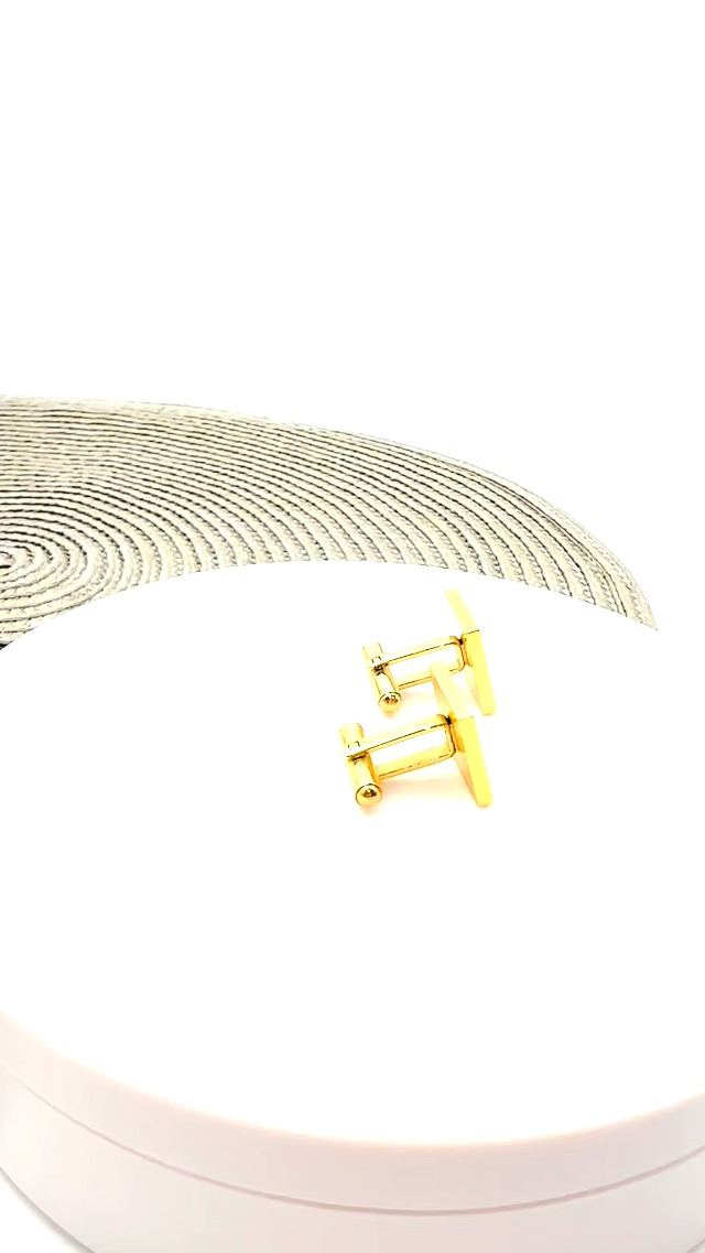 Mancuernillas personalizadas de acero y oro 18k para hombre miniatura 7
