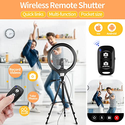 sensyne Anel de luz de 35 cm com tripé extensível para celular, anel de selfie com suporte e suporte