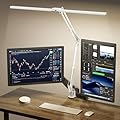 SKYLEO Led Desk Lamp for Home Office - 2400LM Ultra Bright Desk Light -Eye Caring Desk Lamp with Clamp - Adjustable Office Lamp with Remote Control- Easy Installation - 24W White