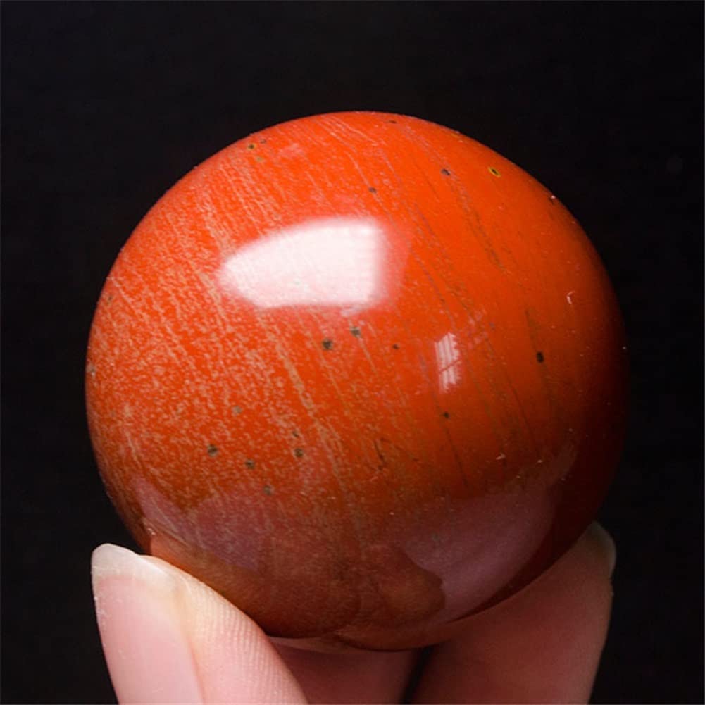 Surowy naturalny kryształ 1 szt. naturalne kryształowe kule kamienne dekoracje artystyczne rzemiosło czerwona kula jaspisowa 40 mm - 70 mm nadaje się do kolekcji domowych (kolor: 1 szt 40 mm)