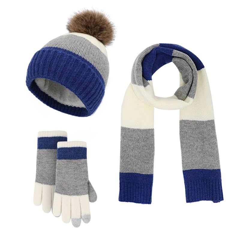 Cadeau pour femme et homme : ensemble bonnet gant écharpe de ski en velours