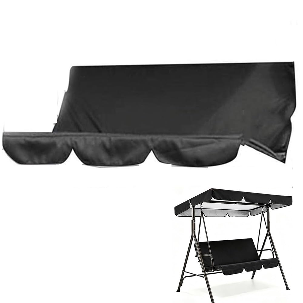 ZYXQQJ Garden Seat Cover For Rocking Chair Outdoor Replacement Swing Seat Cover 51"x18"x3" 59"x20"x4" Patio Swing Cushion Protection(Black,150x50x10cm/59x20x4in)