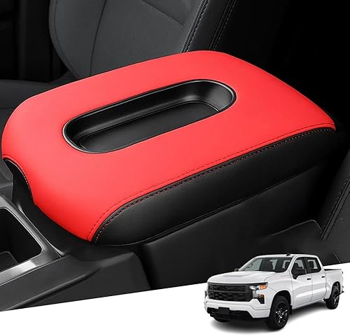 Miniatura 133 de Great-luck Leather Center Console Cover Armrest Pad,Protector Armrest Box Cover Accessories Keep Your Armrest in a More Comfortable Feeling(black