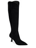 Womens Wide Calf Knee High Boots Kitten Heel Pointed Toe Tall Boots Side Zipper Fall Winter Shoes