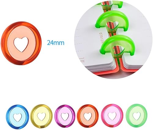 Miniatura 2 de 42 unidades de discos de plástico de 0.945 in para encuadernación de libros, discos de expansión de libros, discos redondos planificadores, hebillas