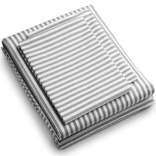 Pereti Italy Cotton Percale Sheets Set, Queen, 4 Pc