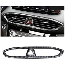 MUXEE for Hyundai Santa Fe 2019 2020 2021 2022 2023 Center Contro Airconditioning Vent Frame Trim - ABS Carbon Fiber Sport Interior Accessories