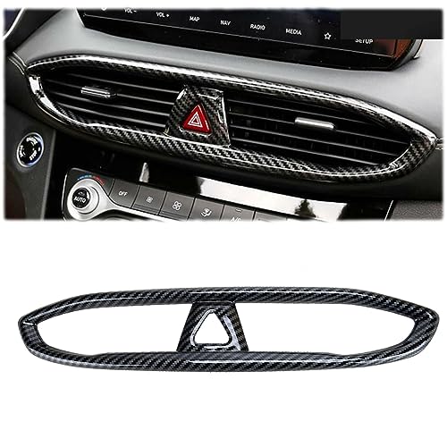 MUXEE for Hyundai Santa Fe 2019 2020 2021 2022 2023 Center Contro Airconditioning Vent Frame Trim - ABS Carbon Fiber Sport Interior Accessories