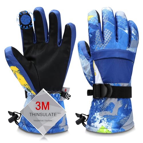 Odtmger Guantes de esquí, Guantes de Nieve Impermeables y Transpirables más cálidos para climas fríos, se adaptan Tanto a Hombres como a Mujeres, para Padres e Hijos al Aire Libre