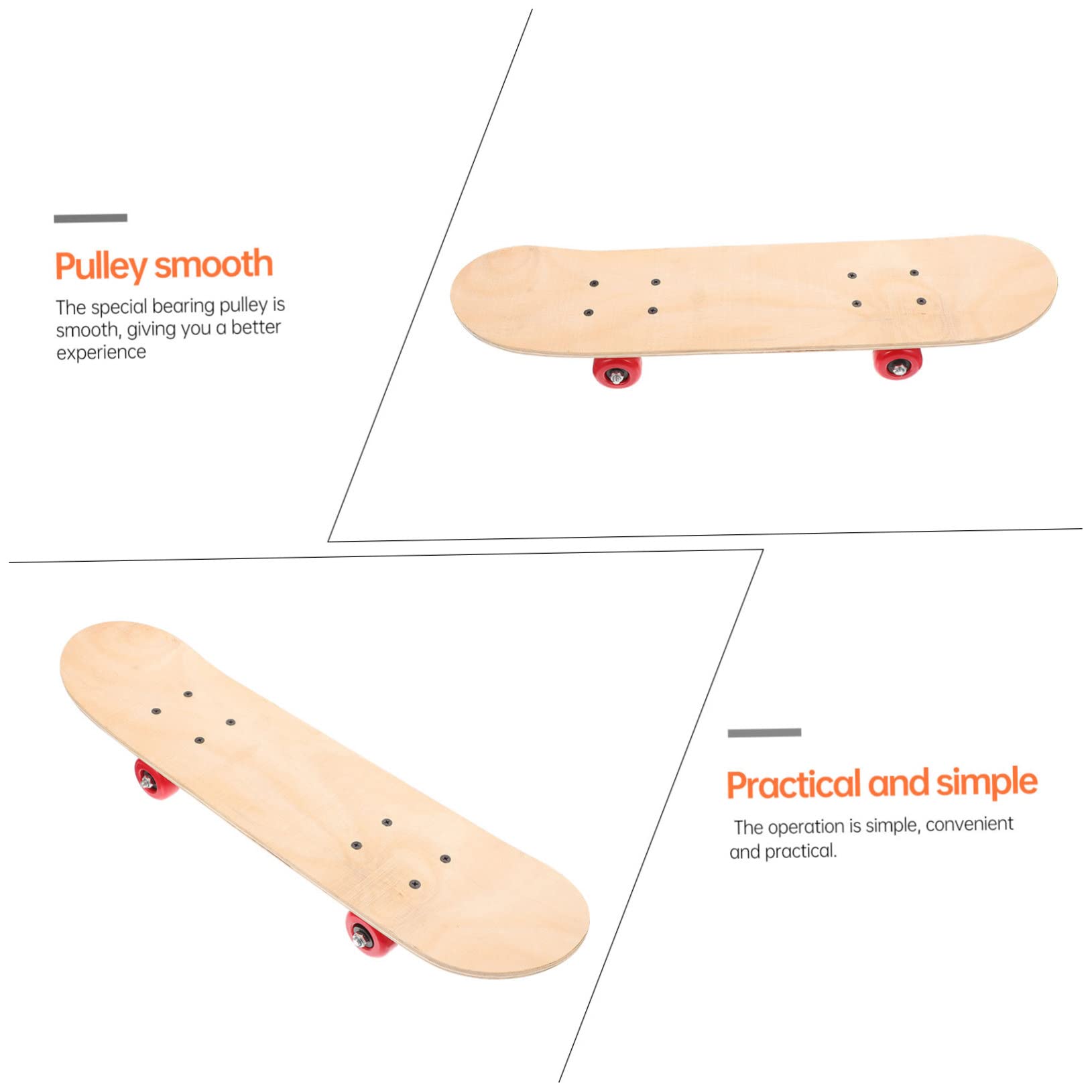 Patineta de Grafiti DIY en Blanco para Pintar, Tabla Doble para Niños | Madera, Acero Inoxidable y Pvc, Color Marrón Diseño Pintable, para Uso DIY y Obsequio de Navidad