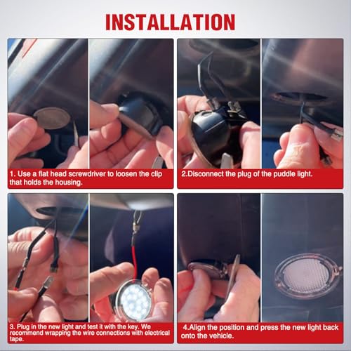 Nilight 2PCS luces LED azul para espejo lateral Ford miniatura 7