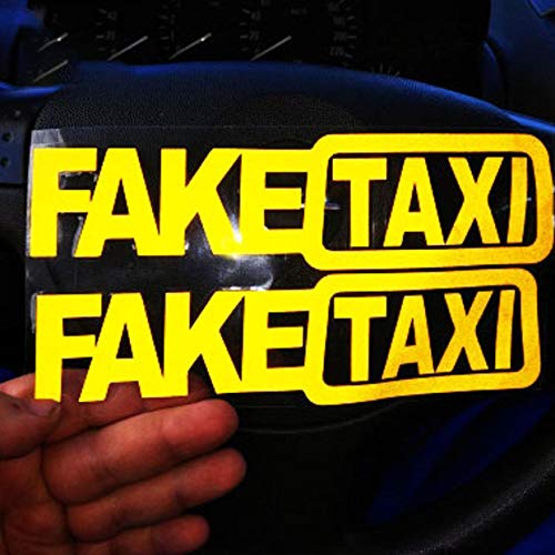 MXECO C199 Fake Taxi Fake Taxi Drift Sign Funny Car Stickers Europe and America Fake Taxi Car Stickers Easy to Install