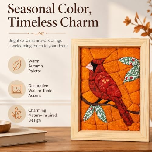 JMHKKUJ No Sew Kinusaiga Fabric Art Kit, Quilt Design Wall Mosaic Craft - 2