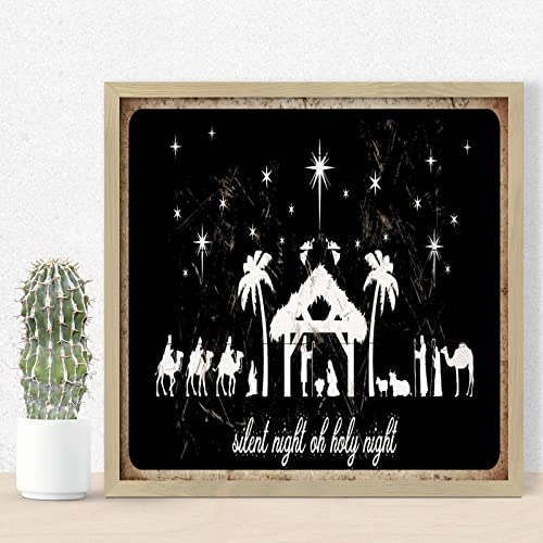 Crèche de Noël en bois et cadeau de cuisine idéal pour décoration murale