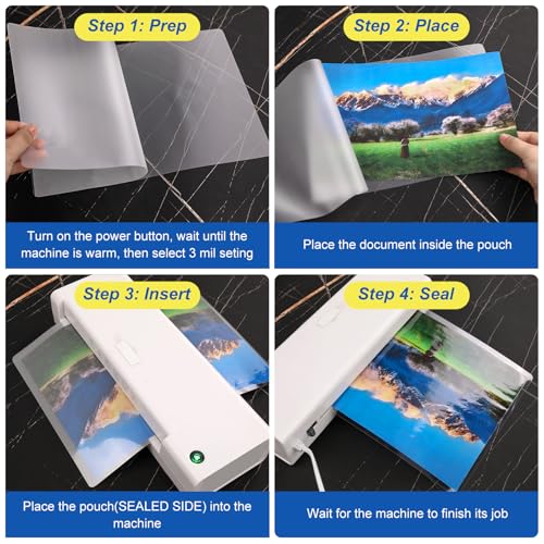 BURVAGY 300 Pack Laminating Sheets, 3 Mil, 9 x 11.5 Inches Thermal Laminating Pouches Lamination Sheet Paper for Laminator, Clear, Letter Size, Office and School Supplies