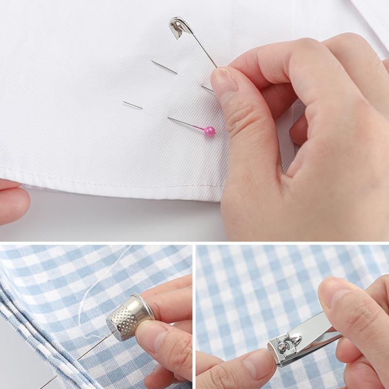 Kit de couture de fil de coton robuste avec accessoires portables pour réparation textile - 6