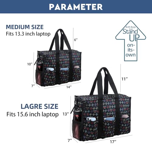 Image of Nurse Bags for Work Nursing Bag Multiple Pockets Waterproof Organizing Zip Top Clinical Bag for Nursing Students Home Health